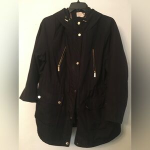 Michael Kors Black Utility Jacket with Gold Accents